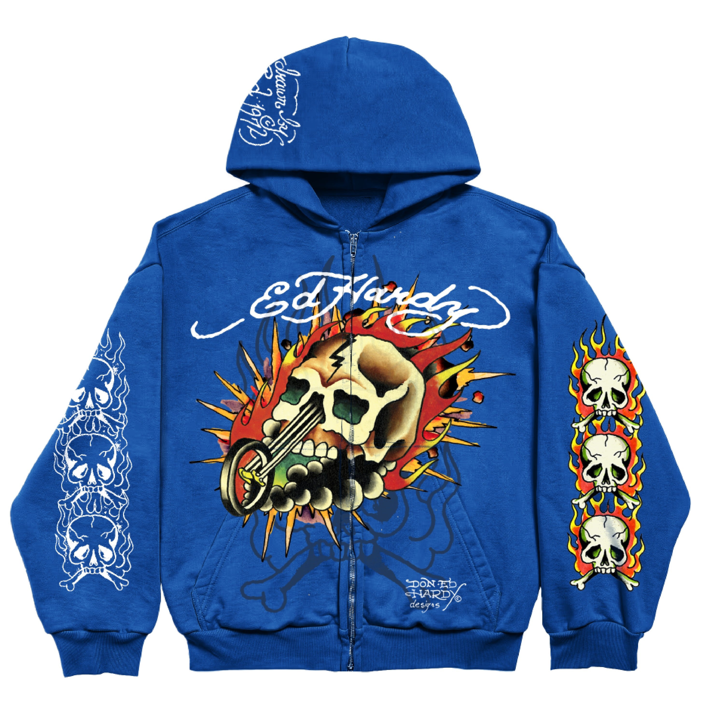トップス ElCid GLADNEWS Rock skull hoodie Blusa de Moletom com Capuz 