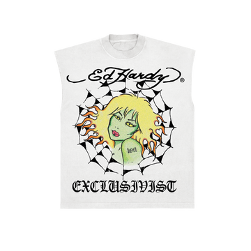 1of1 Ed Hardy "The G1RLnextdoor" Sleeveless Tee Off White