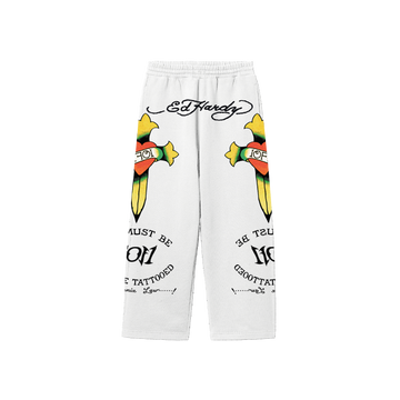1of1 Ed Hardy "Love Is A Gamble" Off White Sweatpants