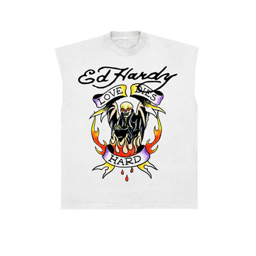 Sleeveless Tee "Love Dies Hard" White