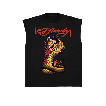 Sleeveless Tee "Serpent" Black
