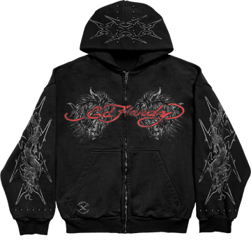 Blusa de Moletom com Zíper Preto Ed Hardy x Matuê II