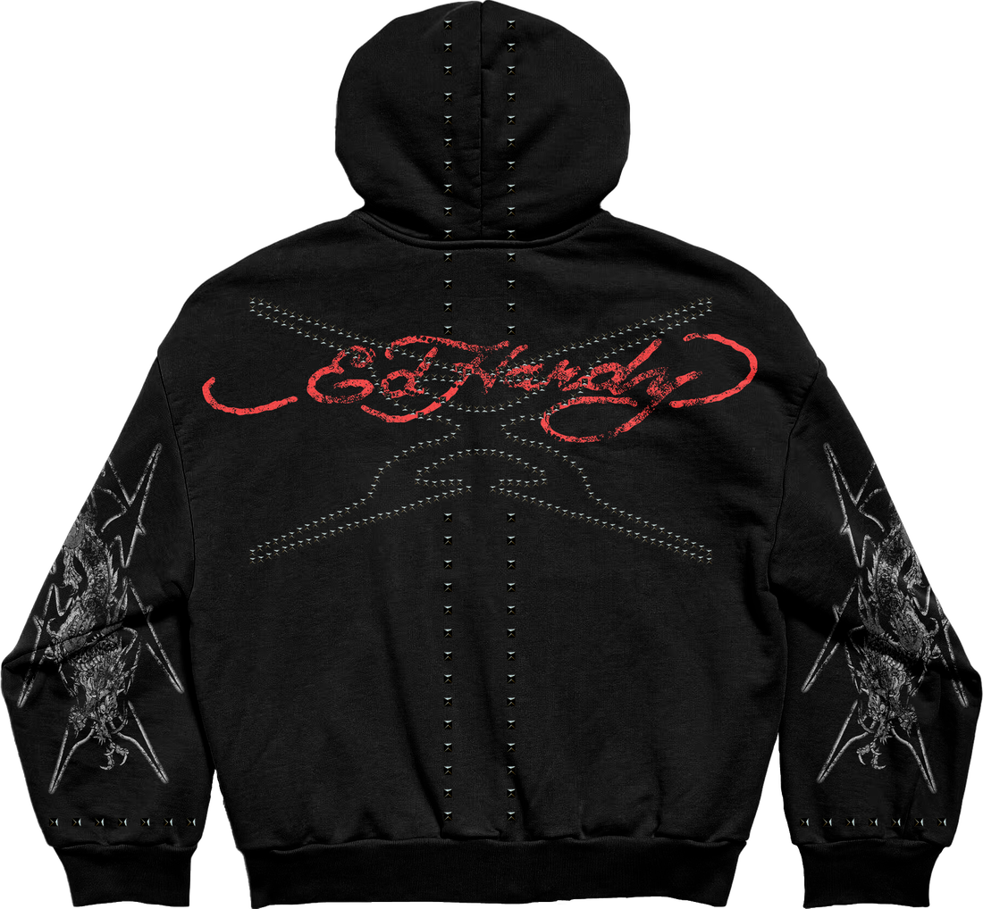 Blusa de Moletom com Zíper Preto Ed Hardy x Matuê II