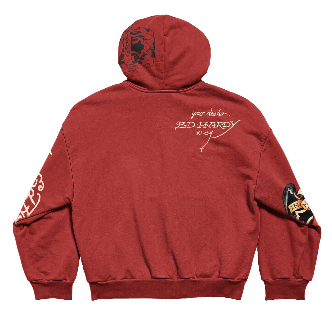 Blusa de Moletom com Zíper Vermelha "In Memory"