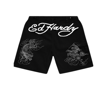 Ed Hardy x Matuê "Dragon" Bermuda Preta