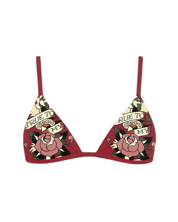 Biquíni Dupla Face Vermelho "True Roses"