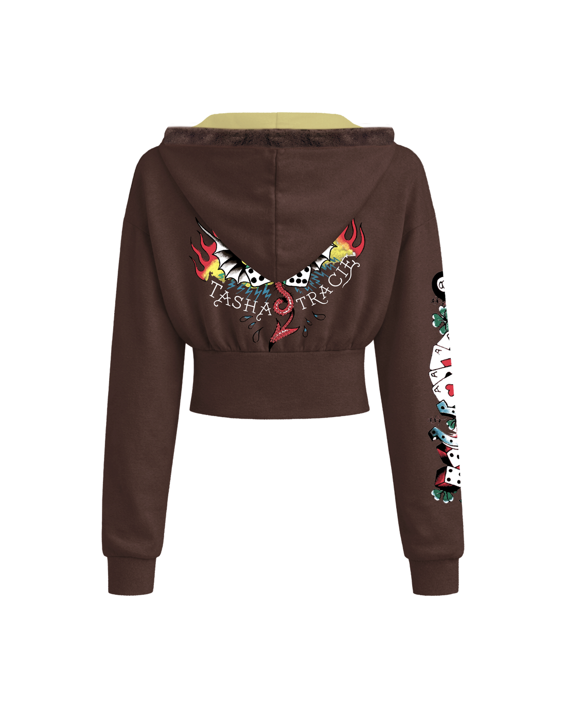 Blusa de Moletom com Pelinho Marrom Ed Hardy by Tasha & Tracie