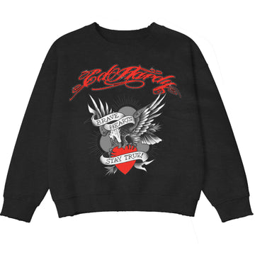 Moletom Crewneck “Brave Hearts” Diamanté