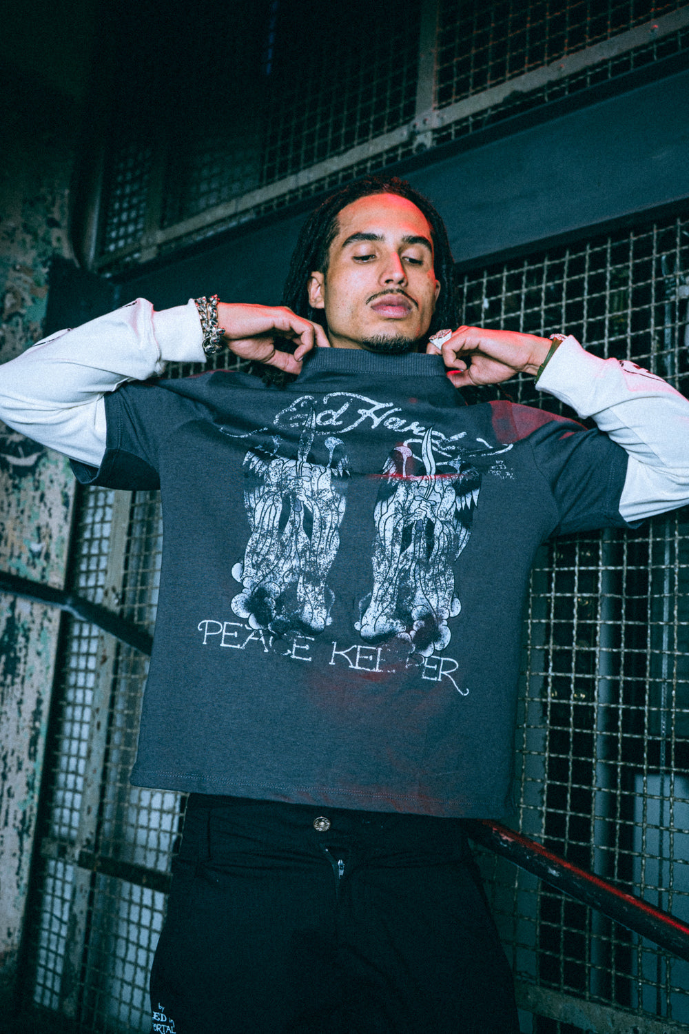 Camiseta Manga Longa "Peace Keeper" Ed Hardy x Matuê