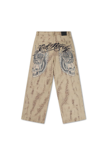 Calça Sarja Leopard Ed Hardy Unissex