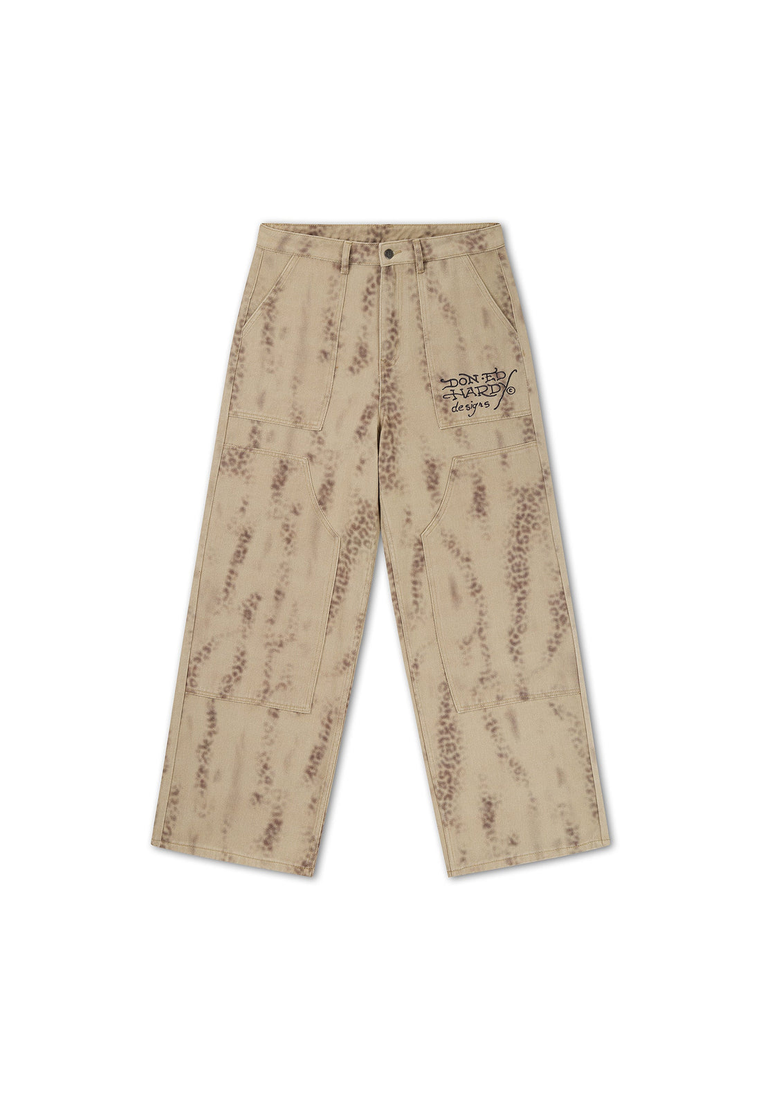 Calça Sarja Leopard Ed Hardy Unissex