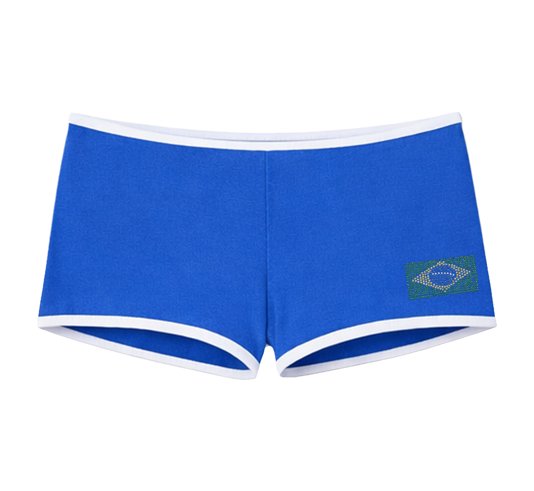 Mini Short "Born in Brasil" Azul