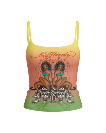 Regata Full Print Laranja Ed Hardy by Tasha & Tracie