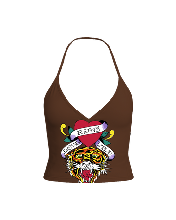 Blusa frente única Marrom "Wild Love"