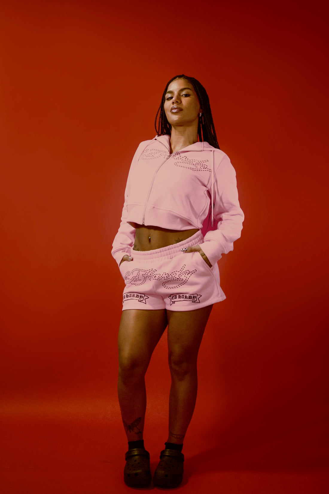 Shorts Feminino "Two Headed Snake" Pink