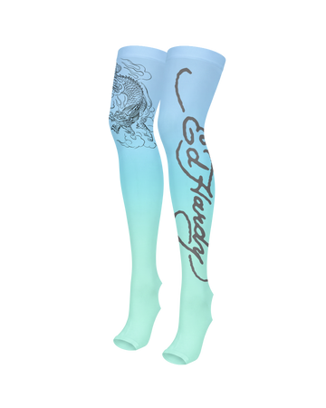 Meia de Tule Azul Ed Hardy by Tasha & Tracie