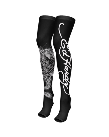 Meia de Tule Preta Ed Hardy by Tasha & Tracie