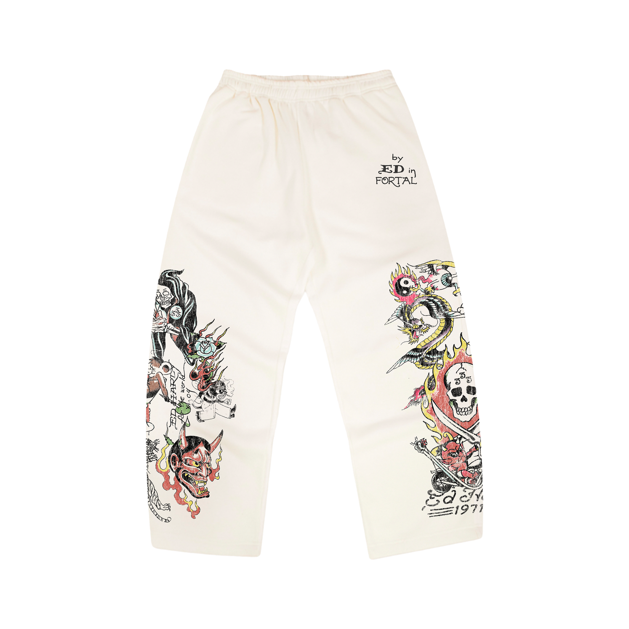 Ed Hardy x Matuê "Fortal" Calça Moletom Off White