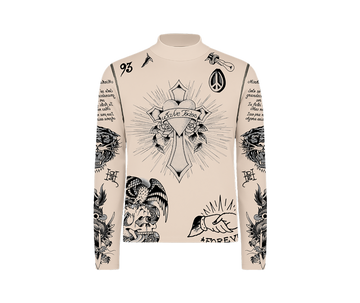 Ed Hardy x Matuê "Tattooed Skin" Tule Masculino Bege
