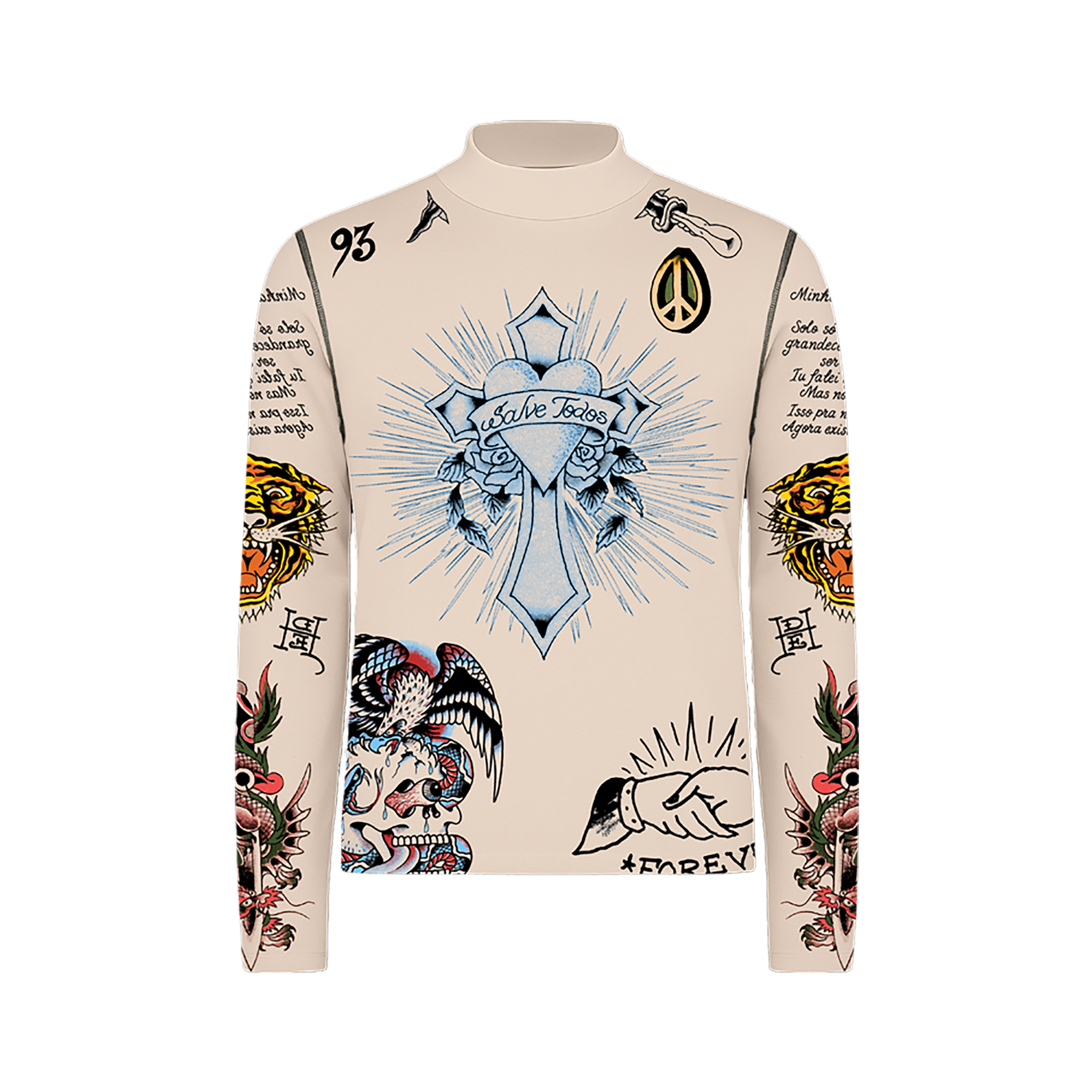 Ed Hardy x Matuê "Tattooed Skin 2" Tule Masculino Bege