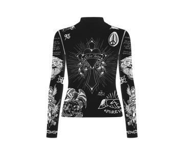 Ed Hardy x Matuê "Tattooed Skin" Tule Feminino Preto