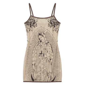 Vestido Tule Santa Maria Tattoo Dress - Bege/Preto