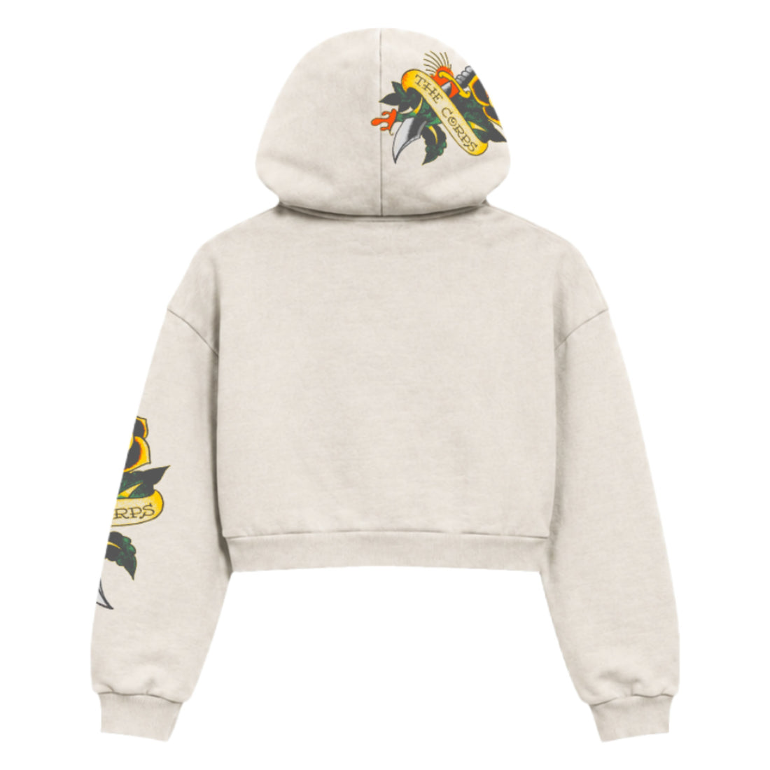 Blusa de Moletom Cropped Off White "The Corps"