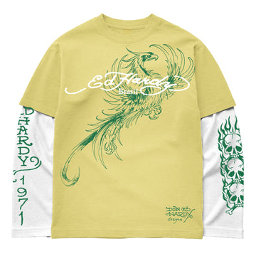 Camiseta Manga Longa Amarela "Phoenix" DROP BRASIL