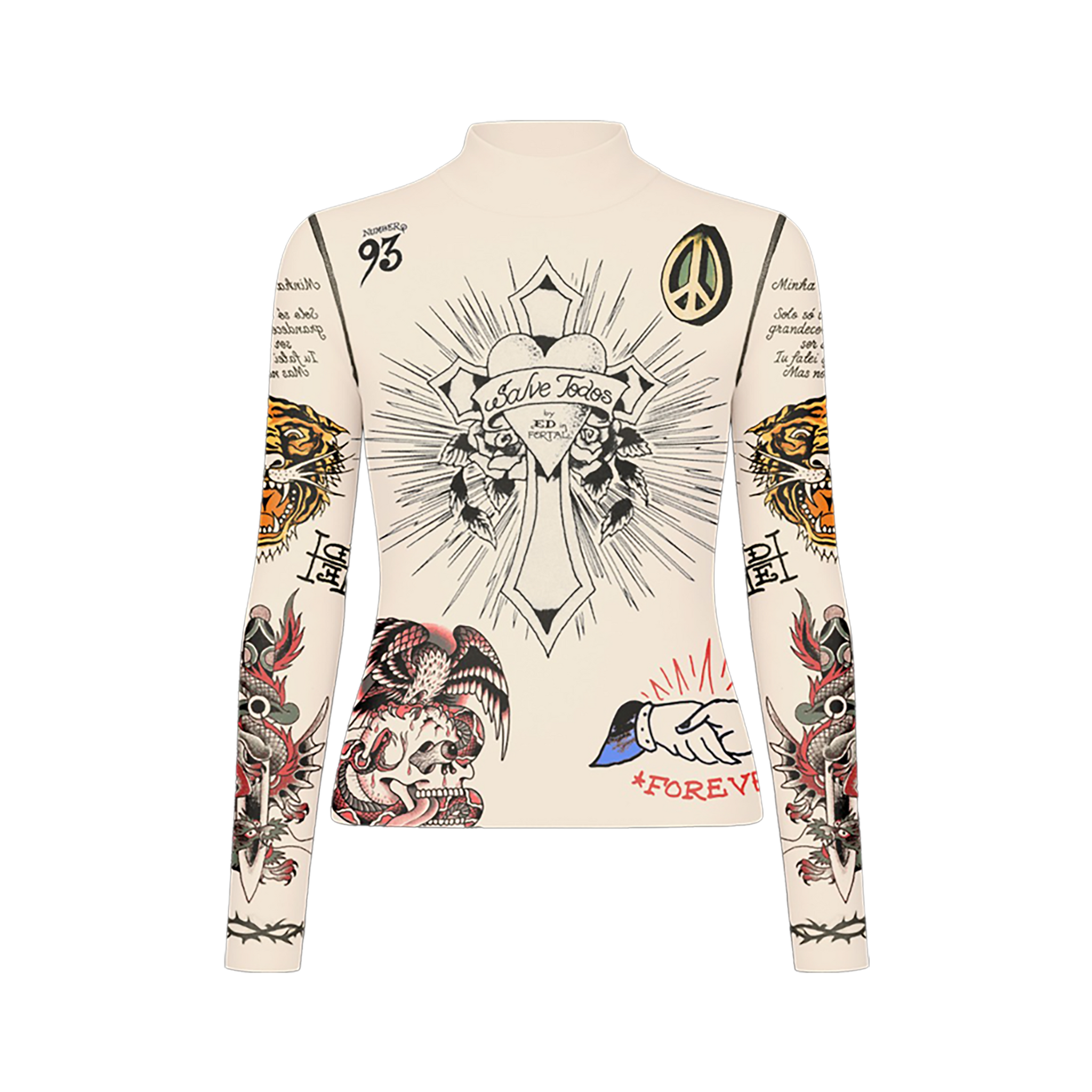 Ed Hardy x Matuê "Tattooed Skin 2" Tule Feminino Bege