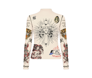 Ed Hardy x Matuê "Tattooed Skin 2" Tule Feminino Bege