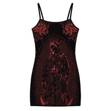 Vestido Tule Santa Maria Tattoo Dress - Preto/Vermelho
