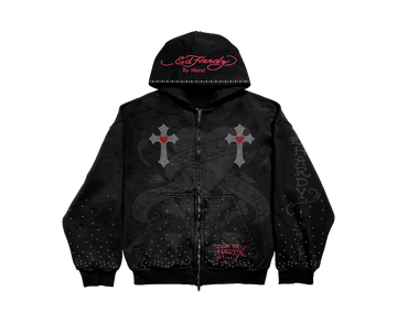 Ed Hardy x Matuê "Cruz" Moletom Zip Up Preto