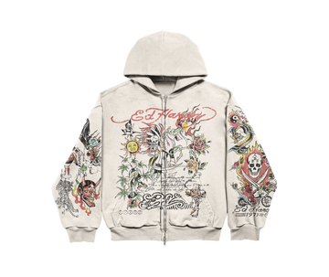 Ed Hardy x Matuê "Fortal" Moletom Zip Up Off White