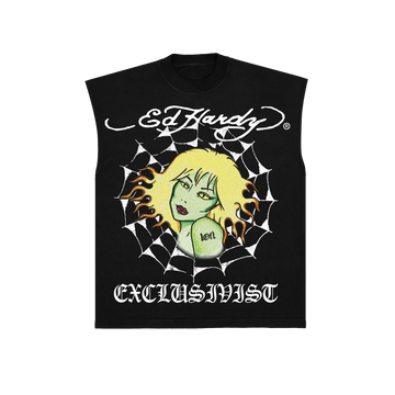 1of1 Ed Hardy "The G1RLnextdoor" Sleeveless Tee Black