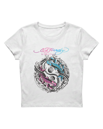 Baby Tee Off White "Yin Yang" Ed Hardy by Tasha & Tracie