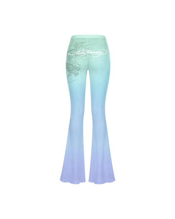 Calça Flare de Tule Azul Ed Hardy by Tasha & Tracie