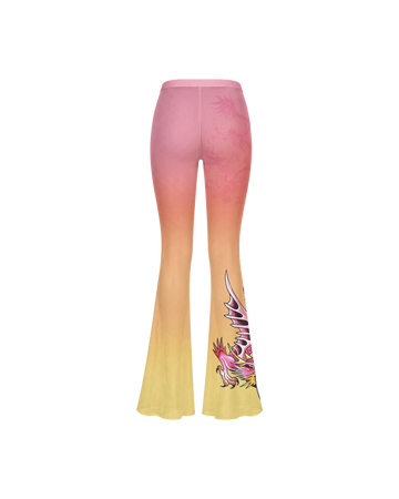 Calça Flare de Tule Laranja Ed Hardy by Tasha & Tracie
