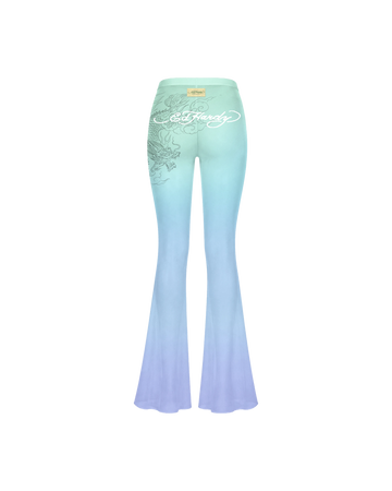 Calça Flare de Tule Azul Ed Hardy by Tasha & Tracie