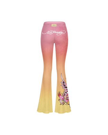 Calça Flare de Tule Laranja Ed Hardy by Tasha & Tracie