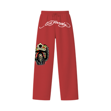 Calça de Moletom Vermelha "The Reaper" Ed Hardy & 1OF1 Exclusivist