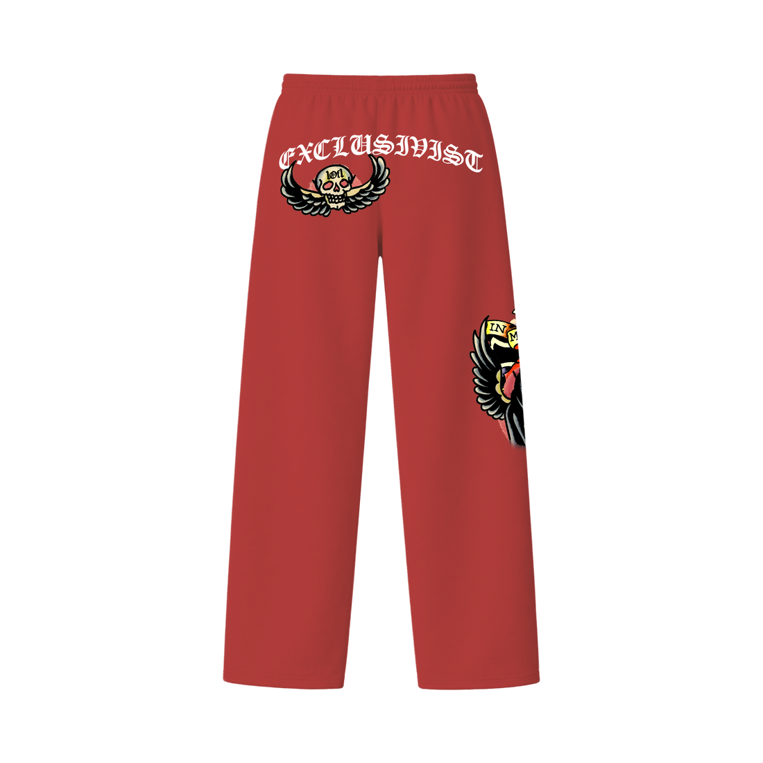 Calça de Moletom Vermelha "The Reaper" Ed Hardy & 1OF1 Exclusivist