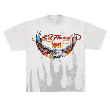 Camiseta Off White "Flaming Eagle" Ed Hardy & 1OF1 Exclusivist