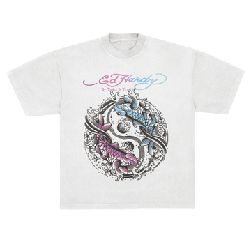 Camiseta Off White "Yin Yang" Ed Hardy by Tasha & Tracie