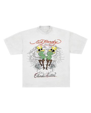 Camiseta Off White "CA$H OUT" Ed Hardy by Tasha & Tracie