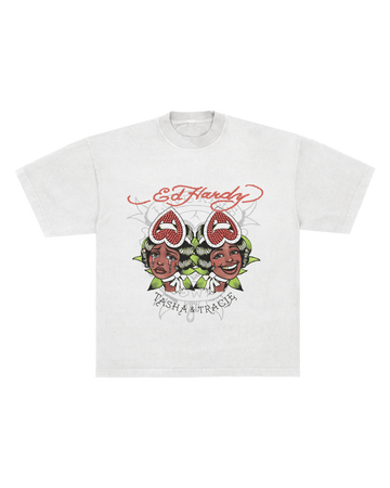 Camiseta Off White "Chora Agora" Ed Hardy by Tasha & Tracie
