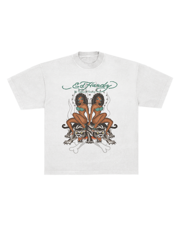 Camiseta Off White "Panther Riders" Ed Hardy by Tasha & Tracie