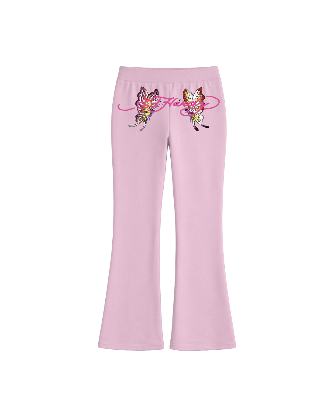Calça Flare de Moletom Rosa Ed Hardy by Tasha & Tracie