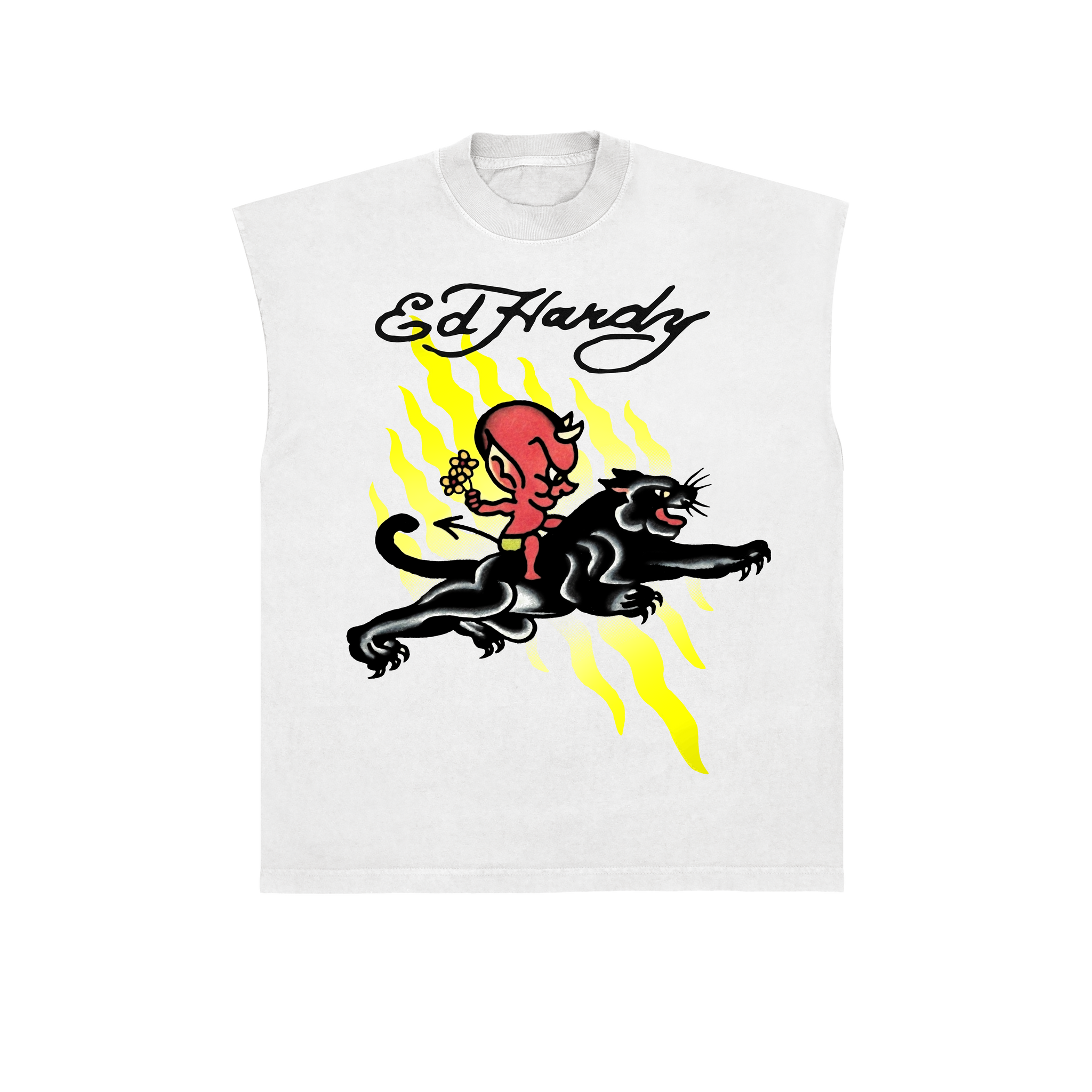 Sleeveless Tee "Sweet Evil" White