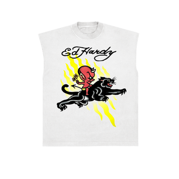 Sleeveless Tee "Sweet Evil" White