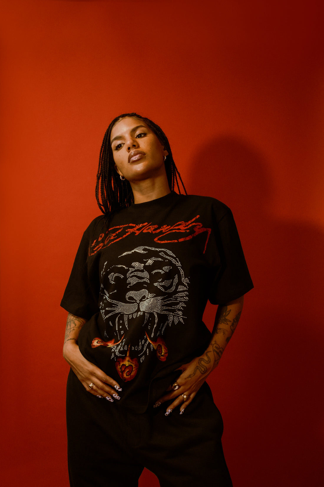 T-Shirt "Tiger Fireball" Black